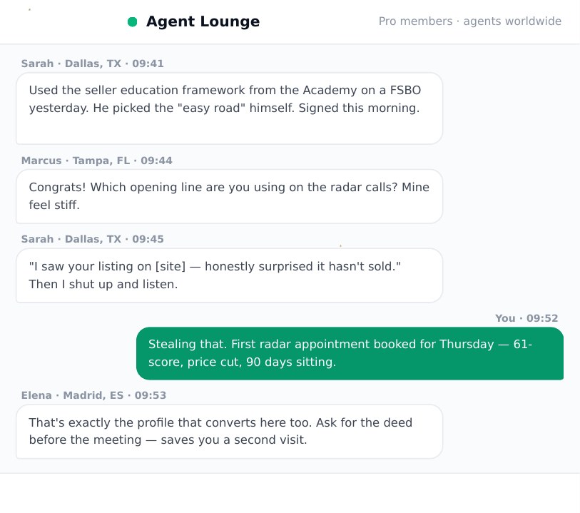 Inside the Agent Lounge — agents worldwide sharing what works